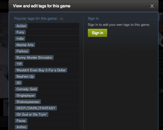 Illustration for article titled The First Day of Steam Tags Is Both Funny and Sad